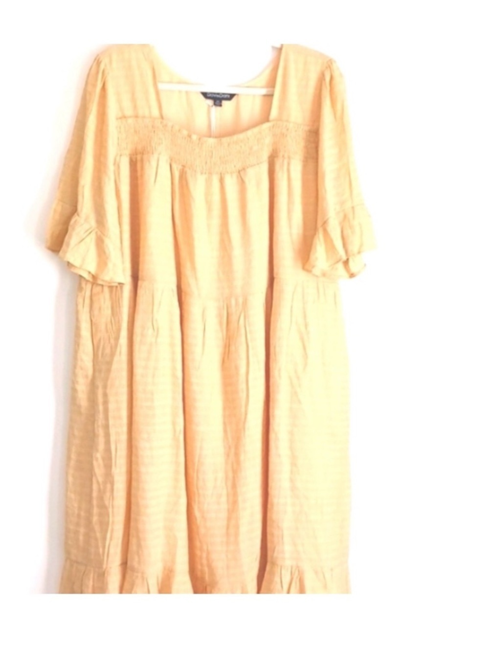 Davi & Dani "Sunny Yellow" Smocked Baby Doll Style Dress in Size 3X